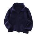 thumbnail image 1 of SuTry Boys' and Girls' Fleece Lined Thickened Jacket Casual Stylish Top Fleece Lining Adds Soft Warmth Thickened Material Fights Cold Weather(Navy#4,7 Years), 1 of 2