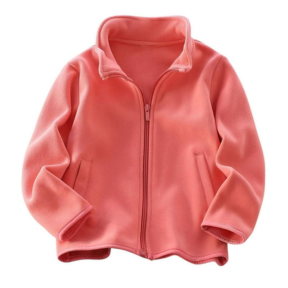 SuTry Boys' and Girls' Fleece Lined Thickened Jacket Casual Stylish Top Fleece Lining Adds Soft Warmth Thickened Material Fights Cold Weather(Pink#4,11 Years)