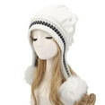 thumbnail image 1 of SuTry Boys Girls Knitted Beanie Hat Warm Ear Protection Fashion Double Pom Poms Winter Soft Cozy Comfortable Hat(White,Free Size), 1 of 5