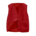 thumbnail image 1 of SuTry Boys Girls Solid Color Button Vest Thermal Warm Sleeveless Fall Winter Casual Outerwear Top Everyday Outerwear for Kids 5-14 Years(Red#1,9-10 Years), 1 of 6