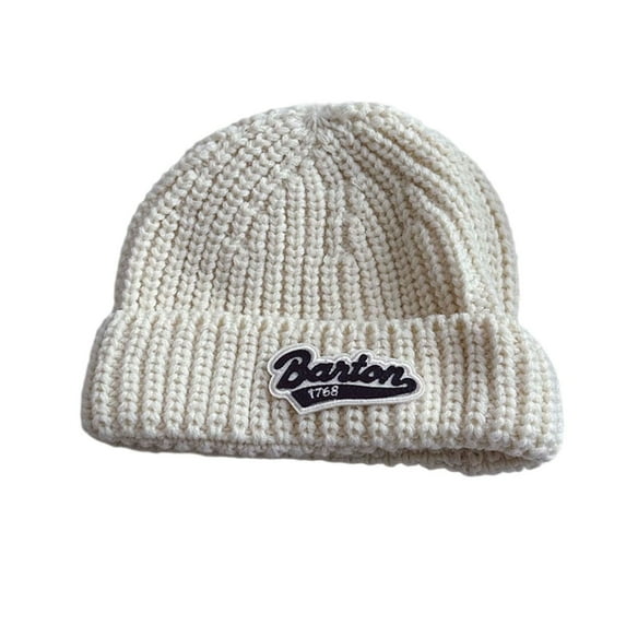 SuTry Boys Girls Solid Color Knit Print Beanie Hat Warm Thermal Fall Winter Casual Everyday Stocking Cap for Kids(Beige,0-15 Years)