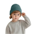 thumbnail image 1 of SuTry Boys Girls Solid Color Knit Print Beanie Hat Warm Thermal Fall Winter Casual Everyday Stocking Cap for Kids(Blue,1-4 Years), 1 of 6