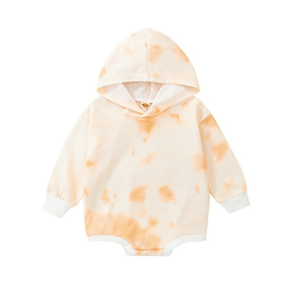 SuTry Boys Trendy Romper Long Sleeved Hoodie Crawling Clothes Jumpsuit Hooded for Head Protection Long Sleeves for Warmth Clothes(Beige,6-12 Months)