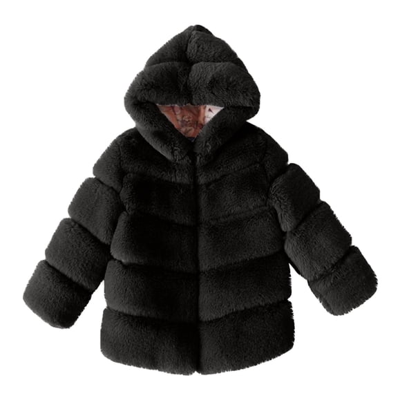 SuTry Boys' and Girls' Fall Winter down Jackets Medium Long Styles Hooded Warm Outerwear down Material for Light Cozy Warmth Tops(Black#4,9-10Years)