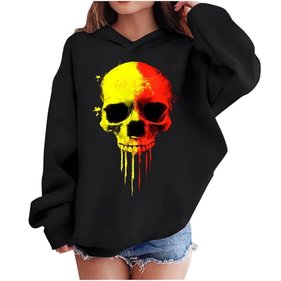 SuTry Boys and Girls Hoodies Oversized Pattern Printing Casual Long Sleeve Ribbed Cuffs Sweatshirt Tops Fleece Comfy Fabric Blouses(Black#3,5 Years)