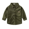thumbnail image 1 of SuTry Boys and Girls Leisure Tops Long Sleeved Stripe Stripe Pattern Shirt for Versatile Matching for Cool Days Casual Style(Army Green#1,130), 1 of 3