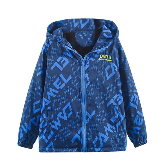 SuTry Children's Fall Winter Tops Outdoor Sports Waterproof Windbreakers Hooded Jackets Warmkeeping Material for Cold Weather(Blue#2,5 Years)