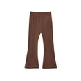 thumbnail image 1 of SuTry Children's Fashion Flared Trousers Fall Solid Color Leisure High Waist Long Pants Comfy Breathable Fabric for Dance Party(Coffee,1-2Years), 1 of 4