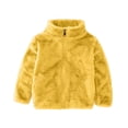 thumbnail image 1 of SuTry Children's Fashionable Solid Color Zipper Long Sleeved Unisex Warm Casual Jacket Solid Color for Versatile Pairing Convenience(Yellow#2,9 Years), 1 of 2