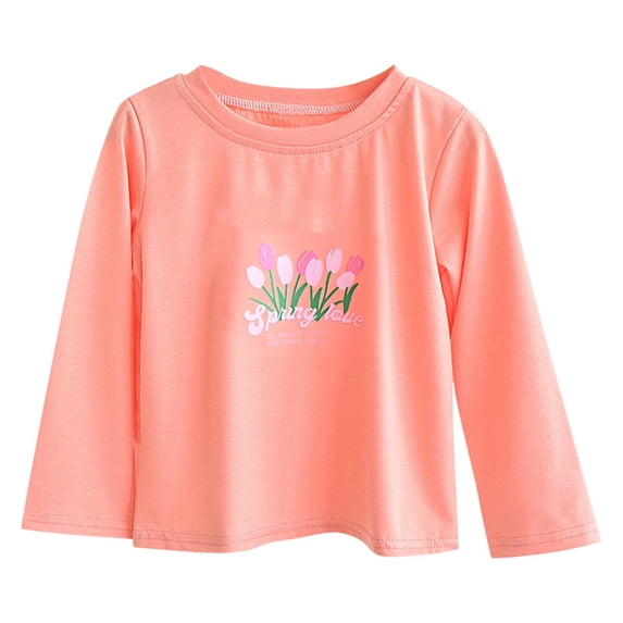 SuTry Children's Long Sleeved T-Shirt Unisex Round Neck Patchwork Long Sleeves Raglan Undershirt Mid Size Tops for Both Boys Girls(Orange#1,10 Years)