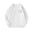 thumbnail image 1 of SuTry Children's Printed Tops Trendy Fall Winter Round Neck Long Sleeved Fleece Top Soft Fabric Mid Size Suitable for Ages 2-18 Kids(White,XL), 1 of 5