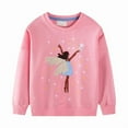 thumbnail image 1 of SuTry Children's Pullover Sweater Western Style Round Neck Long Sleeve Ribbed Cuffs Winter Warmth Fabric for Casual Daily Wear(Pink#3,2 Years), 1 of 3