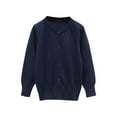 thumbnail image 1 of SuTry Children's Solid Color Blouses Long Sleeved Casual Round Neck Hollow out Breathable Shawl Style for Unique Look Tops(Navy#5,7-8 Years), 1 of 2