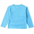 thumbnail image 1 of SuTry Children's Solid Color Tops Round Neck Warm Long Sleeved Top Mid Size Casual Comfortable Pullover Base Shirt Ideal for Daily Wear(Light Blue#4,2-3 Years), 1 of 3