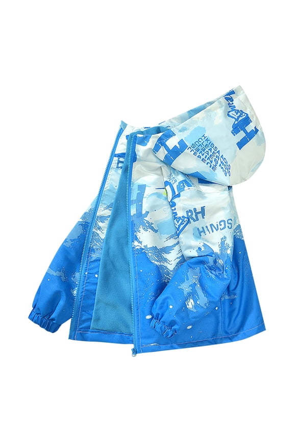 Children's Spring Fall Stormtrooper Jacket Outdoor Versatile Zipper Coat Long Sleeve Casual Outerwear Hooded Tops for Outdoor Play(Blue#3,4 Years)