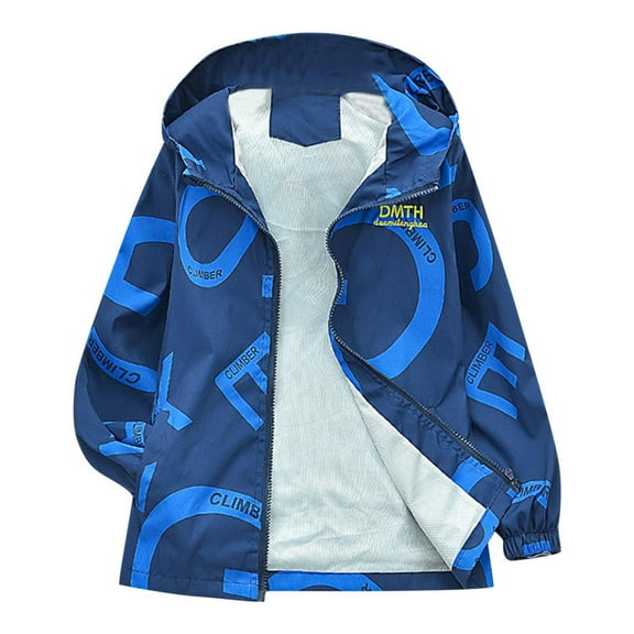 SuTry Children's Warm Waterproof Blouses Outdoor Sports Windbreakers Hooded Jackets Warm Material Fights Cold Waterproof for Wet Conditions(Blue#4,5 Years)