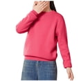 thumbnail image 1 of SuTry Children's Winter Solid Color Hoodless Long Sleeved Casual Half High Collar Sweater with Added Velvet Thickening for Winter Wear(Hot Pink,2-3Years), 1 of 5