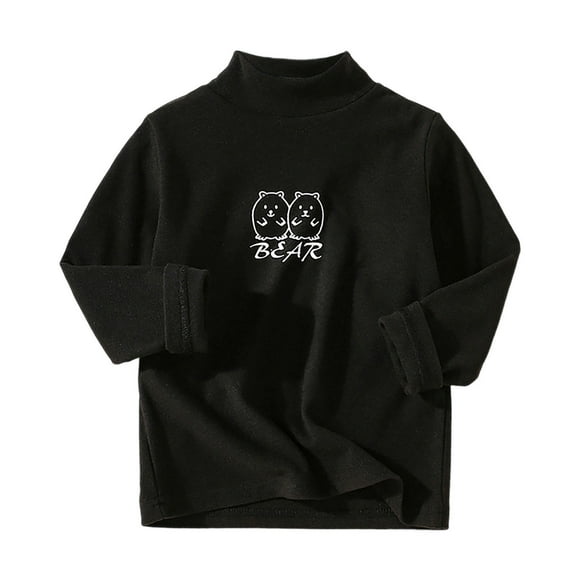 SuTry Fashion Boys' Middle Tops Standup Collar Striped Long Sleeve Bottom Layer Casual Shirt Warmth Fabric Suitable Casual Wear Blouses(Black#5,13 Years)