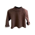 thumbnail image 1 of SuTry Fashion Children's Base Shirt Fall Winter Padded Thick Semi High Neck Long Sleeve Warmth Comfy Fabric Suitable Outer Wear(Coffee#3,1-2Years), 1 of 2