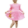 thumbnail image 1 of SuTry Girl's A-Line Dress Summer Fall Mesh Party Dress with Belt Pockets Ruffle Sleeves Skirt Suitable for Parties and Outings(Pink#2,3 years), 1 of 6