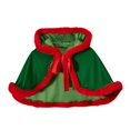 thumbnail image 1 of SuTry Girls Solid Color Hooded Cape Dress Plush Christmas Performance Fleece Lined Holiday Party Cloak Outfit for Kids 5-15 Years(Green,Free Size), 1 of 3