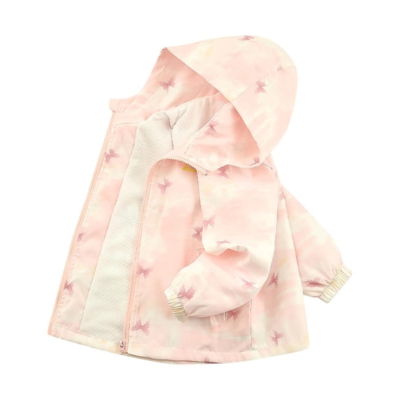 SuTry Girls' Spring Fall Outdoor Versatile Hooded Jacket Long Sleeve Casual Tops Zipper Closure for Sun Wind Protection Active Play(Pink,11 Years)