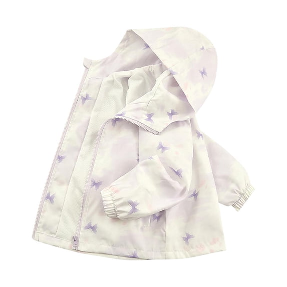 SuTry Girls' Spring Fall Outdoor Versatile Hooded Jacket Long Sleeve Casual Tops Zipper Closure for Sun Wind Protection Active Play(Purple,3 Years)