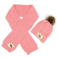 thumbnail image 1 of SuTry Kids 2 PC Hat Set Knitted Hat,Scarf Set Snowflake Woolen Soft Fashion Casual Winter Outdoor Set(Pink,3-16 Years), 1 of 6