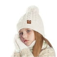 thumbnail image 1 of SuTry Kids 3 PC Hat Set Knitted Hat,Scarf and Gloves Set Snowflake Woolen Soft Fashion Winter Outdoor Set(Beige,4-10 Years), 1 of 3