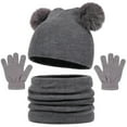 thumbnail image 1 of SuTry Kids 3 PC Hat Set Knitted Hat,Scarf and Gloves Set Snowflake Woolen Soft Fashion Winter Outdoor Set(Gray,2-12 Years), 1 of 6