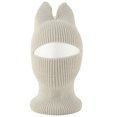 thumbnail image 1 of SuTry Kids Hat Solid Color Cute Cat Ear Knit Warm Face Cover Childrens Winter Fleece-Lined Hood Breathable Cold Weather Hat(Gray,4-12 Years), 1 of 5
