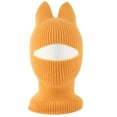 thumbnail image 1 of SuTry Kids Hat Solid Color Cute Cat Ear Knit Warm Face Cover Childrens Winter Fleece-Lined Hood Breathable Cold Weather Hat(Yellow,4-12 Years), 1 of 5