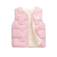 thumbnail image 1 of SuTry Kids Sleeveless Jackets Solid Color Button Front Fleece-Lined Vest Hoodless Casual Fall Winter Soft Fleece Casual Everyday Outerwear for Children 2-15 Years(Pink,5 Years), 1 of 4