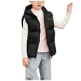 thumbnail image 1 of SuTry Kids Sleeveless Vest Thermal Hooded Pocket Fall Winter Warm Plush Cotton Outerwear for Boys Girls 4-15 Years(Black,12 Years), 1 of 7
