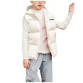 thumbnail image 1 of SuTry Kids Sleeveless Vest Thermal Hooded Pocket Fall Winter Warm Plush Cotton Outerwear for Boys Girls 4-15 Years(White,12 Years), 1 of 6