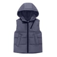 thumbnail image 1 of SuTry Kids Solid Color Hooded Vest Lined Sleeveless Warm Fall Winter Casual Comfortable Everyday Outerwear Coat for Boys and Girls 3-11 Years(Gray#1,3 Years), 1 of 9