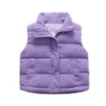 thumbnail image 1 of SuTry Kids Solid Color Thermal Vest Cotton Sleeveless Jacket Fall Winter Fashion Casual Warm Windproof Everyday Outerwear for Children 1-12 Years(Purple,5 Years), 1 of 9