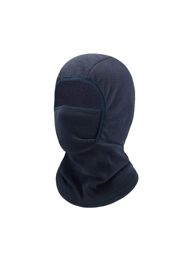 Kids Windproof Hat Thermal Fleece-Lined Ski Snow Mask Winter Outdoor Sports Childrens Breathable Cold Weather Face Cover Hat(Navy,5-12 Years)