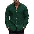 thumbnail image 1 of SuTry Men's Casual Long Sleeved Collar Printed Shirts Versatile Suitable for Various Daily Activities Easy to Pair Relaxed Look(Army Green#1,2XL), 1 of 4