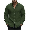 thumbnail image 1 of SuTry Men's Casual Long Sleeved Collar Printed Shirts Versatile Suitable for Various Daily Activities Easy to Pair Relaxed Look(Army Green,S), 1 of 4