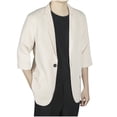 thumbnail image 1 of SuTry Men's Fall Loose Suit Jackets Trendy Solid Color Long Sleeved Lapel Collar Blouses Button Closure Suitable for Daily Wearing(Beige#3,2XL), 1 of 7