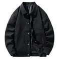 thumbnail image 1 of SuTry Men's Solid Color Jackets Outdoor Windproof Waterproof Long Sleeved Round Neck Suitable for Outdoor Activities Bad Weather(Black#1,XL), 1 of 8