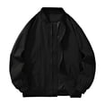 thumbnail image 1 of SuTry Men's Solid Color Jackets Outdoor Windproof Waterproof Long Sleeved Round Neck Suitable for Outdoor Activities Bad Weather(Black,3XL), 1 of 7