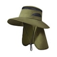 thumbnail image 1 of SuTry Men's Summer Full Face Sun Protection Hat with Neck Mask Breathable Material Neck Mask Covers Vulnerable Areas Airflow(Army Green#4,Free Size), 1 of 2