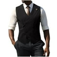 thumbnail image 1 of SuTry Men's Thin Workwear Waistcoats Solid Color Stand Collar Sleeveless Tanks Versatile for Work and Casual Lightweight Wear(Black,M), 1 of 4