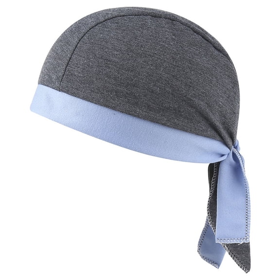 SuTry Men's Tone Fashion Hip Hop Durag Pirate Hat Headscarf Headband Wraps Enhances Hip Hop Looks Durag Headscarf Headband(Light Blue#6,Free Size)