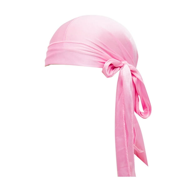 SuTry Men's Tone Fashion Hip Hop Durag Pirate Hat Headscarf Headband Wraps Enhances Hip Hop Looks Durag Headscarf Headband(Pink,Free Size)