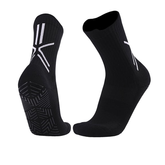 SuTry Men's and Women's Antiskid Sole Sports Socks with Arch Support Breathable Wicking Athletic Socks Ideal for Sports Training(Black,Free Size)