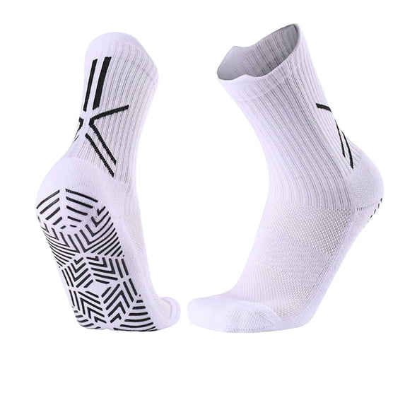 SuTry Men's and Women's Antiskid Sole Sports Socks with Arch Support Breathable Wicking Athletic Socks Ideal for Sports Training(White,Free Size)