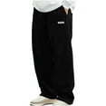 thumbnail image 1 of SuTry Mens Casual Pants Fashion Loose Fit Wide Leg Pants Straight Sweatpants Elastic Waist Pants(Black#1,Black#1), 1 of 6